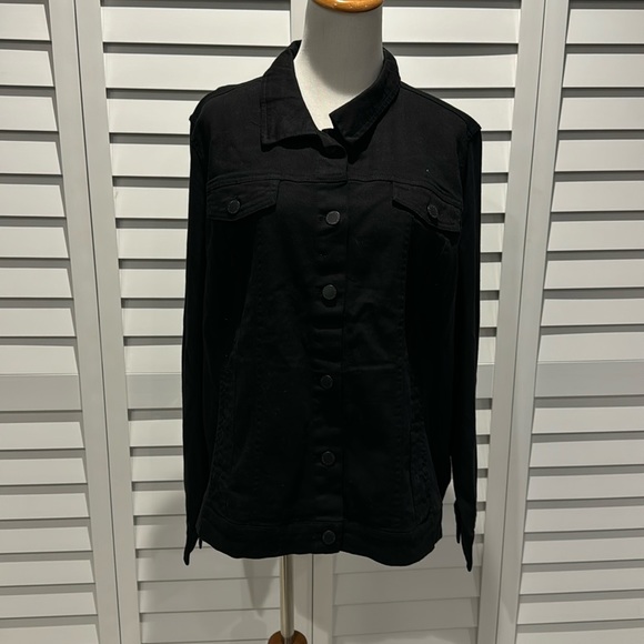 Belle by Kim Gravel Jackets & Blazers - Belle by Kim Gravel NWOT Jacket in a combination of black denim/ Cotton Sleeves.